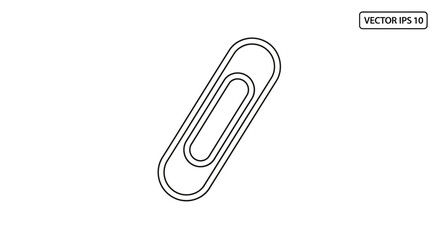 Obraz premium Simple Black and White Outline of a Paperclip, Office Supply Icon