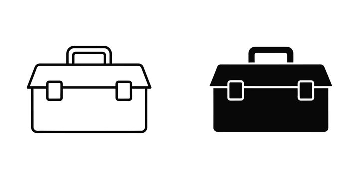 Contrasting styles of toolbox icons with different fill colors