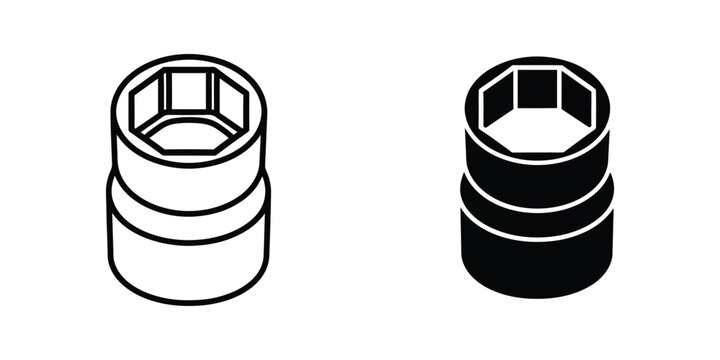 Comparison of a standard socket and a filled hex socket illustration