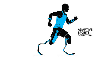 Fototapeta premium Runner Utilizing Prosthetics Demonstrates Adaptive Sports Movement And Perseverance
