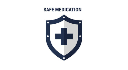 Fototapeta premium Shield Icon Representing Safe Medication And Healthcare Concepts In Modern Design