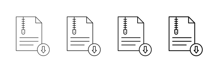 Zip File Icons Vector Set In Different Stroke Line Style © Zaiva Maysha