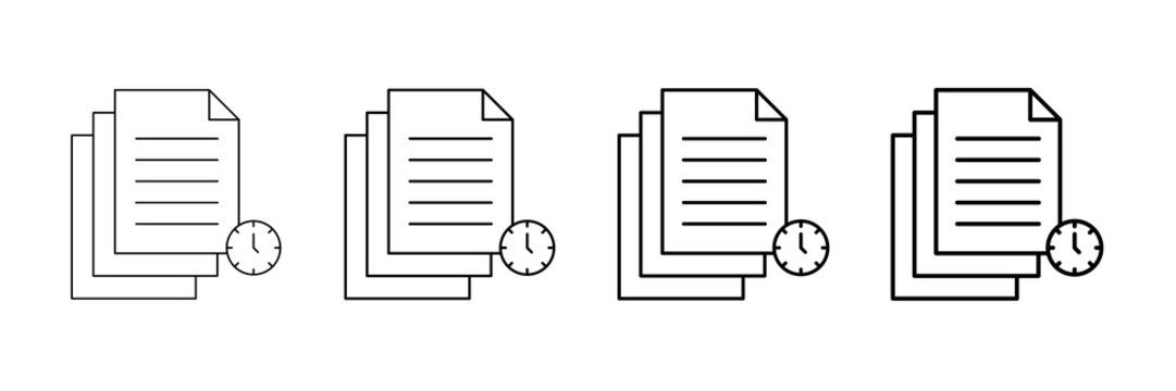 Version Control Icons Vector Set In Different Stroke Line Style