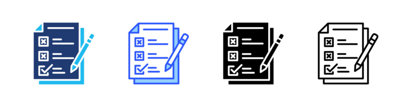 Requirement Multi Style Icon Set Vector 