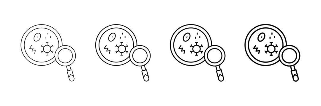 Metagenomics Icons Vector Set In Different Stroke Line Style