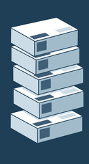 Fototapeta premium Stacked Packages Depicting Order and System, Conceptualizing Commercial Transactions in a