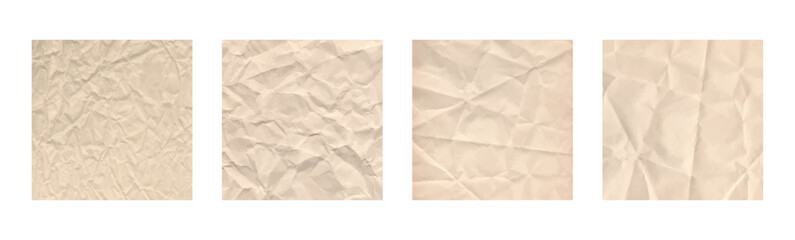 Obraz premium Paper tear collection and poster background parchment with old texture crumpled. Torn craft vector and carton pattern aged with construction antique kraft. Folded paper recycled square sheet bg set.