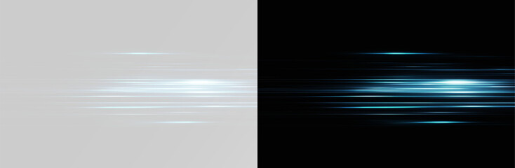 blue light streaks and motion blur lines for high speed movement effect or futuristic data transfer and cinematic transition horizontal png overlay © theladydarina
