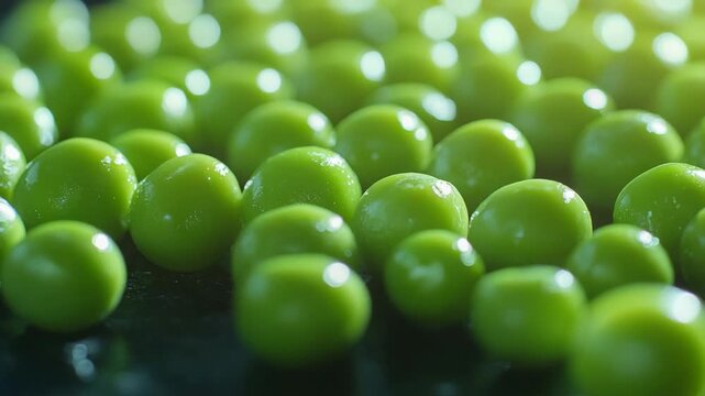 selective focus fresh green peas close up with natural texture