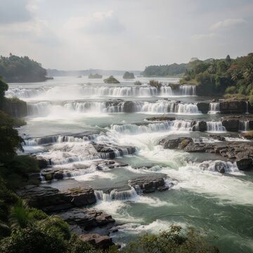 Widest Waterfall Expansive horizontal spread like Khone Falls in