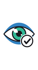 Obraz premium Verified Vision: An Eye Symbol Combined With a Checkmark Represents Confirmation and Approval