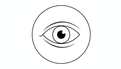 Obraz premium Minimalist Eye Icon, Vision Symbol, Insight and Awareness Concept, Simple Line Art