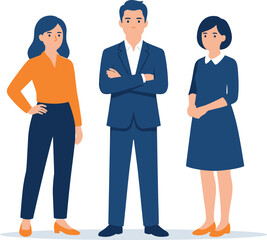 Obraz premium Business Professionals Standing Confidently Together Representing Teamwork and Collaboration in the Corporate World
