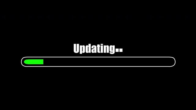 Updating Status Text on Black Background &ndash; Software Update Concept