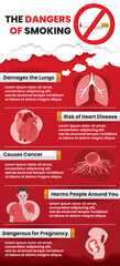 Naklejka premium Smoking Danger Infographic Health Risk Awareness Poster