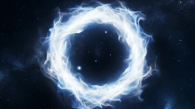 Cosmic ring of light in space