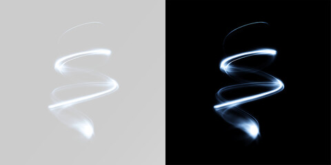 Swirling neon light trails for abstract energy motion background or futuristic cinematic design element and ethereal magic swirl effect  © theladydarina