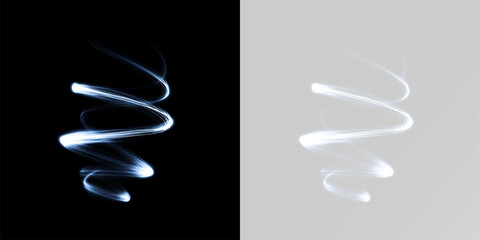 Swirling neon light trails for abstract energy motion background or futuristic cinematic design element and ethereal magic swirl effect  © theladydarina