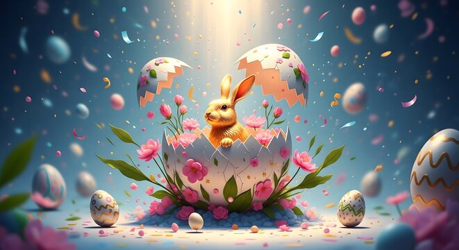 Whimsical underwater scene with goldfish and flowers