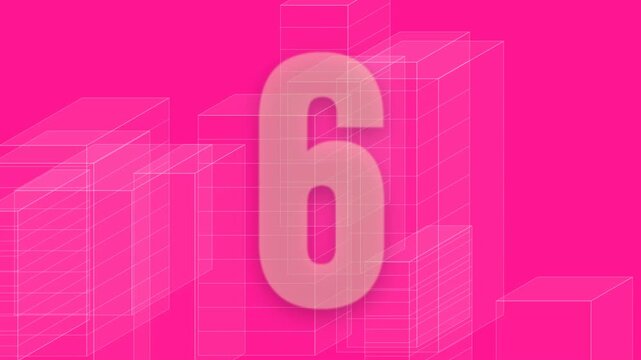 A colorful countdown timer from ten to one against a vibrant pink city skyline background