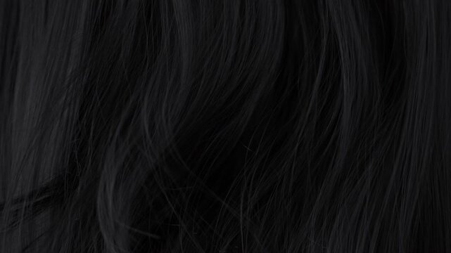 Super Slow Motion Shot of Waving Black Hair at 1000 fps.