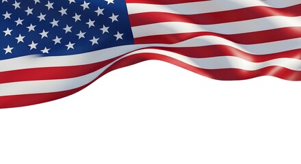 Fototapeta premium American flag on white background