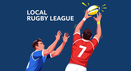 Obraz premium Dynamic Rugby Match Capturing Intense Game Action