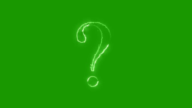 Glowing Question Mark with Electric Lights Sparking. Full HD. 4K