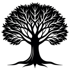 Obraz premium Banyan tree illustration vector design with a white background. 