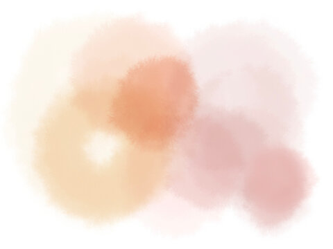 オレンジやピンクの水彩の花のイラスト