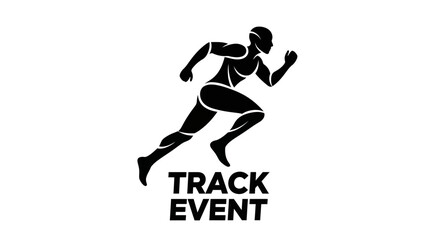 Fototapeta premium Dynamic Silhouette of a Sprinter in Motion Representing Speed and Athleticism Concept
