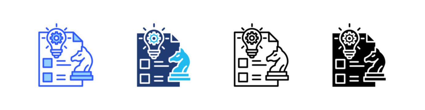Innovation Strategy Multi Style Icon Set Vector 