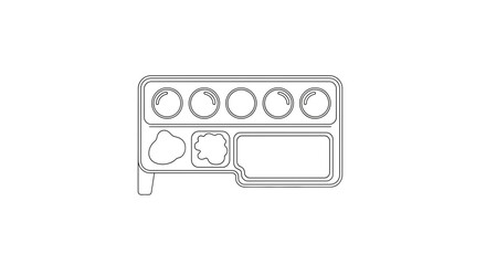 Obraz premium Artist Paint Palette with Six Wells and Mixing Area - Line Art