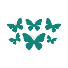 Obraz premium Butterfly silhouettes collection vector illustration. 