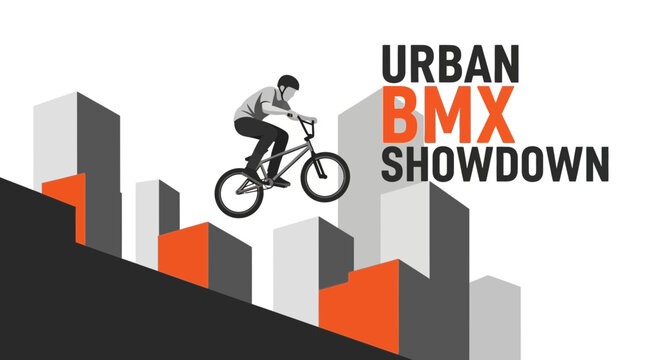Dynamic Urban Bmx Rider Executes A Thrilling Jump Over City Buildings