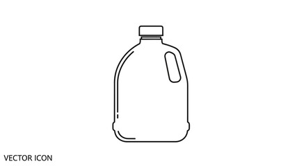 Obraz premium Simple vector line art icon of a plastic jug with handle, white background