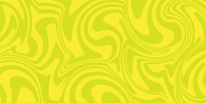 Abstract green yellow background with hypnotic wavy lines pattern. Fresh and natural background.