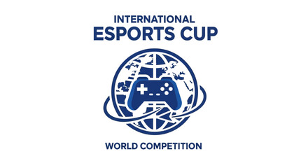 Fototapeta premium Esports Cup: Global Gaming Championship Featuring Controller Logo And World Competition