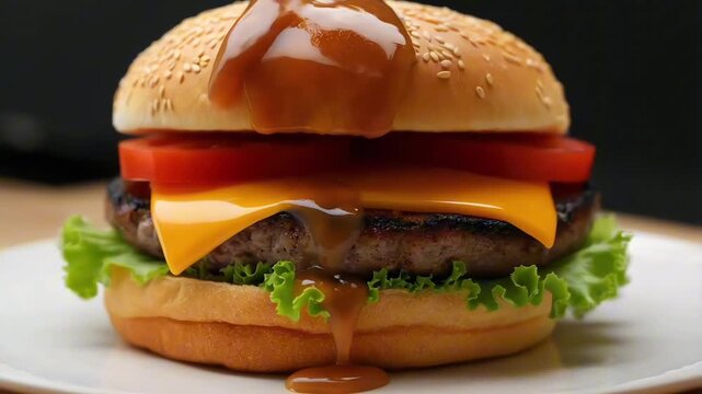 hamburger on a plate