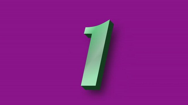 Vibrant green 3D numbers in a colorful countdown timer against a purple background