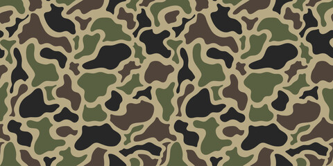 Vector duck hunting camouflage, seamless pattern, hunting background, military texture, woodland camouflage © Rashid
