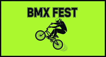 Fototapeta premium Exciting BMX Fest Celebration Graphic With Action Rider