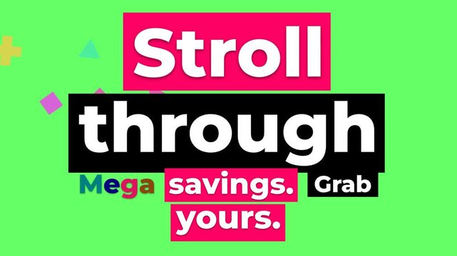 Dynamic Mega Sale Motion Graphic promoting retail savings with colorful typography