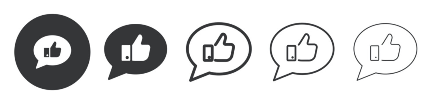 Positive Feedback thin line and solid icon. Multi series icon. Web minimal icon