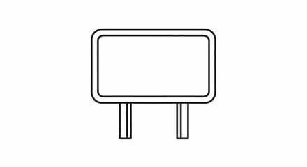 Fototapeta premium Blank Signboard Icon, Empty Road Sign, Information Board, Announcement Panel, Vector Illustration