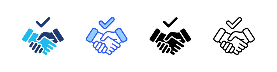 Obraz premium Partnership Multi Style Icon Set Vector 