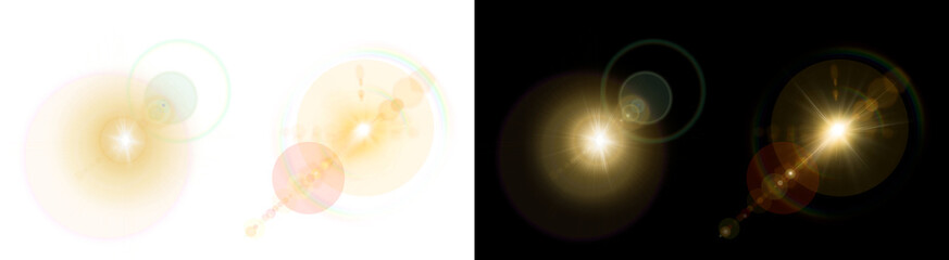 PNG image of Brilliant golden sun flare effect with beautiful circular lens artifacts and light streaks on transparent background © rehena
