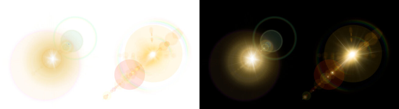 PNG image of&nbsp;Brilliant golden sun flare effect with beautiful circular lens artifacts and light streaks on transparent background