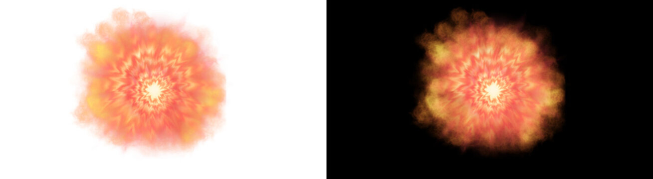 PNG image of&nbsp;Fiery orange and yellow starburst explosion effect radiating intense light energy on transparent background