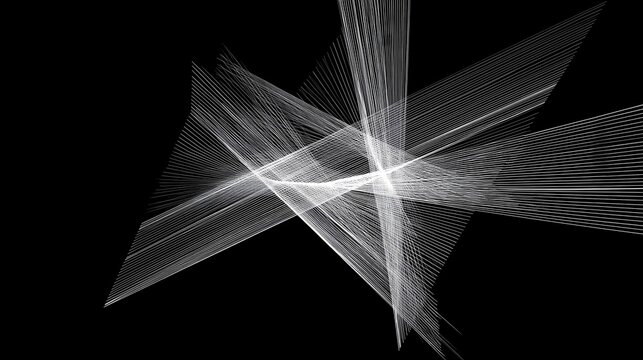 細い直線の交差による幾何学的なワイヤーフレーム構造
